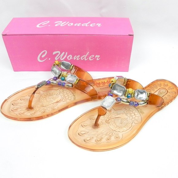 C. Wonder Orange Beaded Sandals - Picture 5 of 5